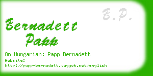 bernadett papp business card